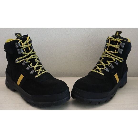 Polo Ralph Lauren Men Sz 10D Black Oslo Waterproof Suede Tactical Boots $198 - Picture 1 of 9